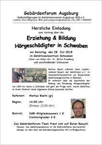 2018 07 28 Gebaerdenforum Erziehung Bildung Hrgeschdigter in Schwaben